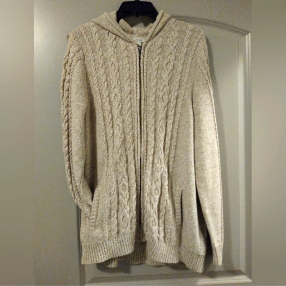 LLBEAN Cable Knit Sweater With Hood